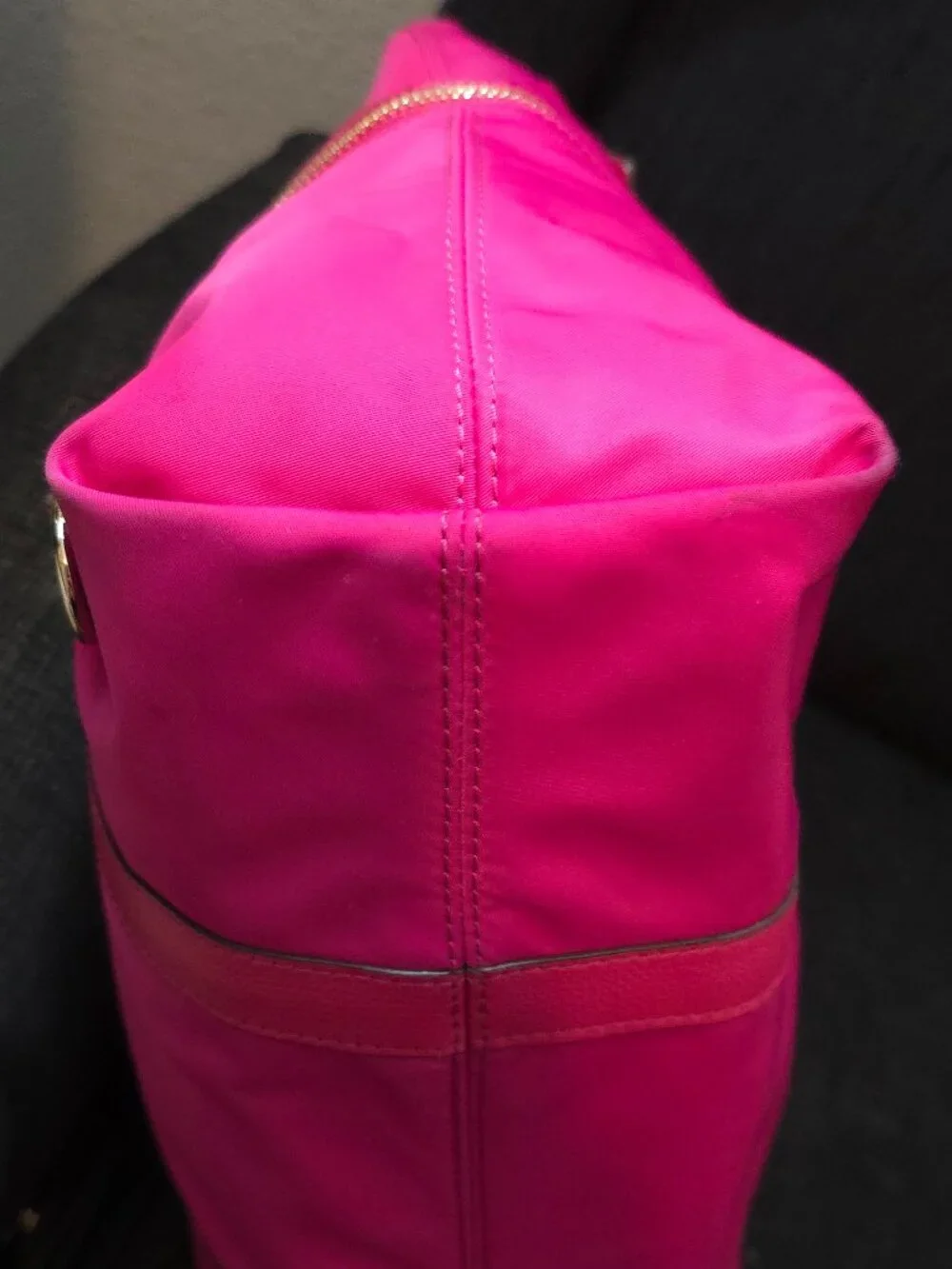 henri bendel Hot Pink Nylon & Leather Tote Backpack